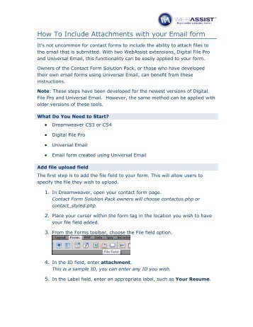 How To Include Attachments with your Email form - WebAssist