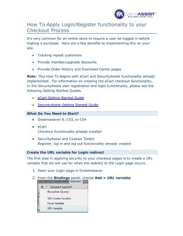 How To Apply Login/Register functionality to your ... - WebAssist
