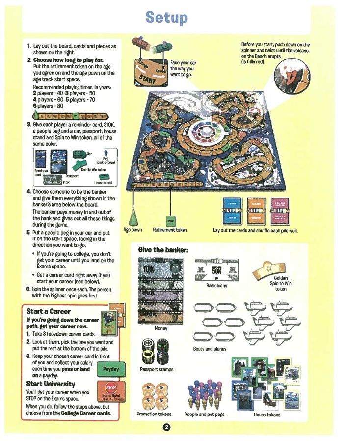 Life game of Adventures Edition 09060 Instructions - Hasbro