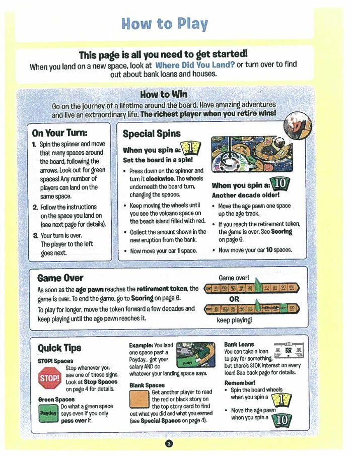 Hasbro Life game of Adventures Card Game Instructions