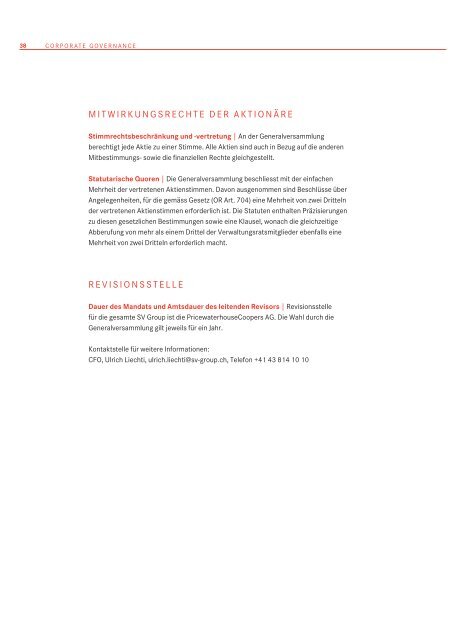 Finanzbericht 2009 (PDF) - SV (Schweiz)