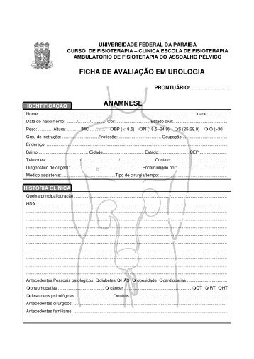 FICHA DE AVALIAÇÃO EM UROLOGIA ANAMNESE