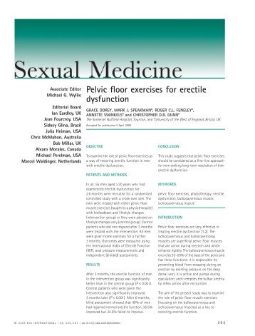 Pelvic floor exercises for erectile dysfunction - Wiley Online Library