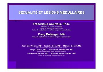 sexualité et lésions médullaires - Centre de réadaptation Lucie ...