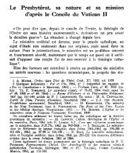Le Presbytérat, sa nature et sa mission d'après le Concile du Vatican II