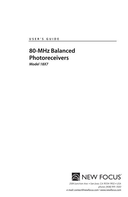 80-MHz Balanced Photoreceivers