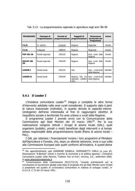 La programmazione in agricoltura nell'esperienza della Regione ...