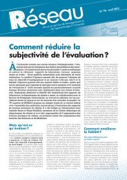 Comment réduire la subjectivité de l'évaluation - Université de Namur