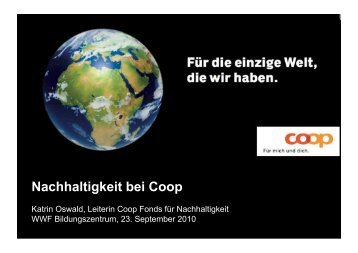 Nachhaltigkeit bei Coop - WWF Schweiz