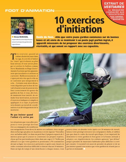 10 exercices d'initiation gardien - Ecole de Foot