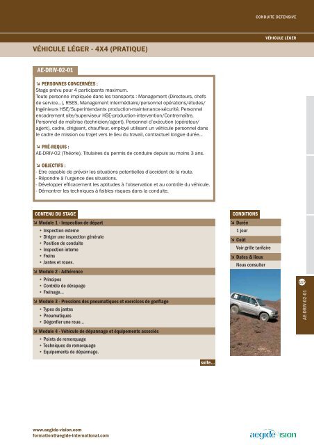 formations exploration & production / 2010 - Aegide International