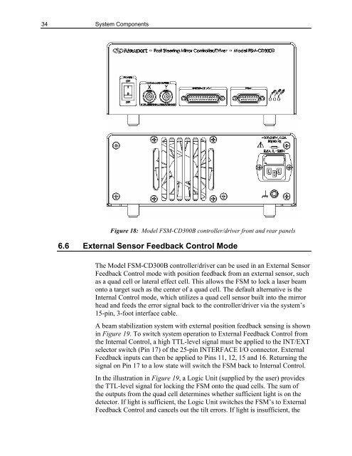 FSM-300 or FSM-320 Fast Steering Mirror & FSM-CD300B ...