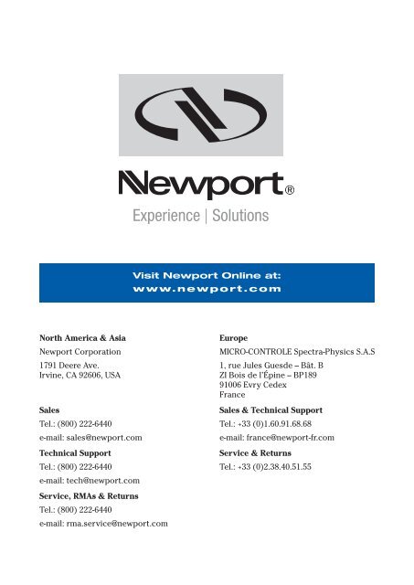 XPS-RC - Newport Corporation