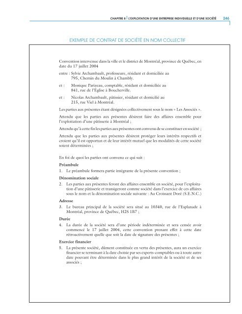 Exemple De Contrat De Société En Nom Collectif  Le Meilleur Exemple