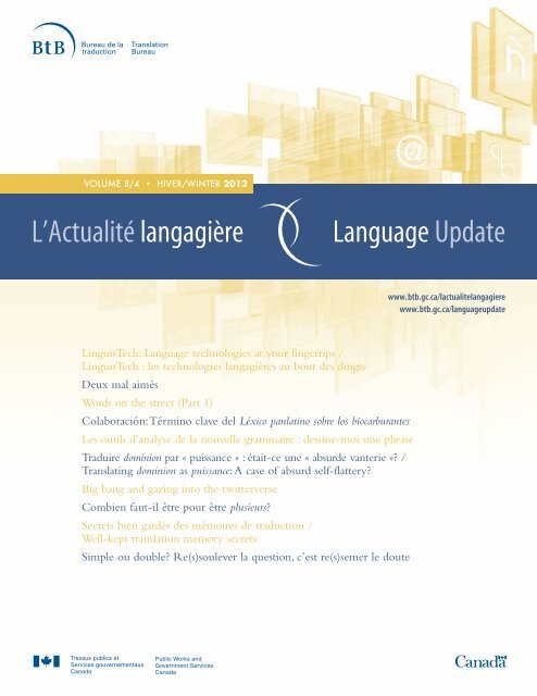 Version PDF (1,9 Mo) - Bureau de la traduction