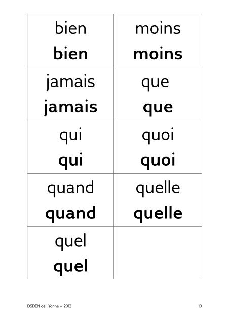 Réinvestir les mots outils - CP - Jeu de la coccinelle
