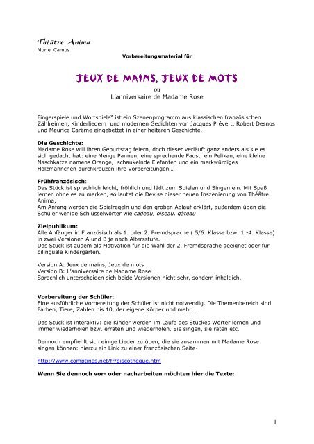 Jeux De Mains Jeux De Mots Jeux De Mains Jeux Theatre Anima