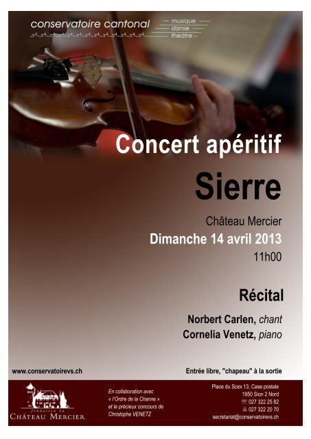 Programme du concert (pdf - 900.49 Ko) - Conservatoire cantonal ...