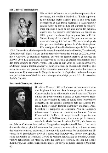 Libretto de la saison 2011-2012 - Société des Concerts de Fribourg