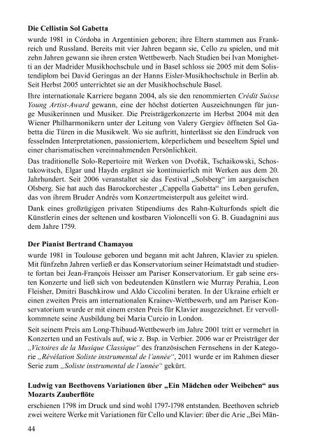 Libretto de la saison 2011-2012 - Société des Concerts de Fribourg