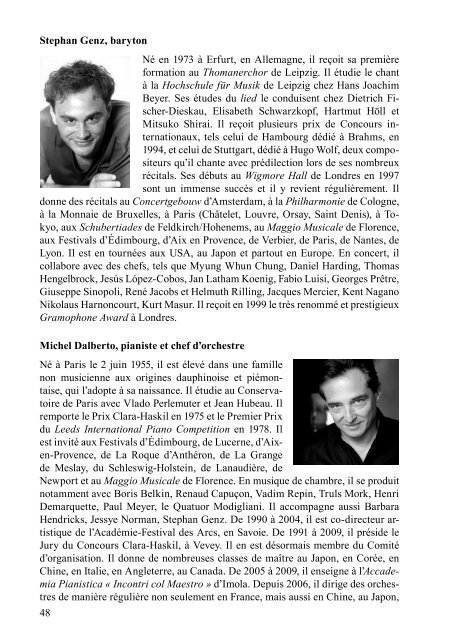 Libretto de la saison 2011-2012 - Société des Concerts de Fribourg