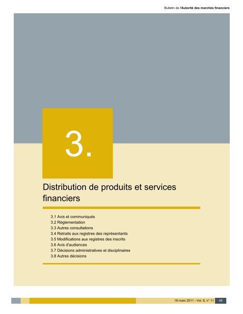 Distribution de produits et services financiers - Autorité des marchés ...