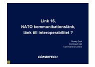 Link 16, NATO kommunikationslänk, länk till interoperabilitet ? - sesam