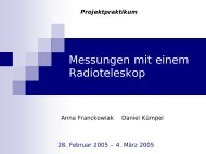 Messungen mit einem Radioteleskop