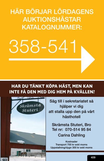 Har Borjar Lordagens Auktionshastar Katalognummer Asvt