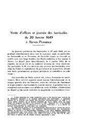 Vente d'offices et journée des barricades du 20 janvier ... - Revue