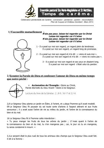 1/S'accueillir mutuellement : 2/Ecouter la Parole de Dieu et co