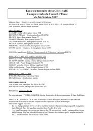 Ecole élémentaire de la CERISAIE Compte rendu du ... - Olivet