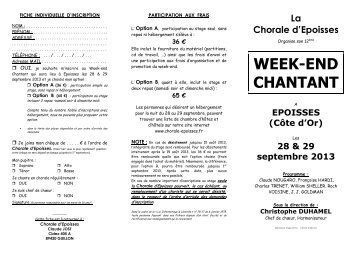 Week-end chantant epoisses092013 - Chorale d'Epoisses