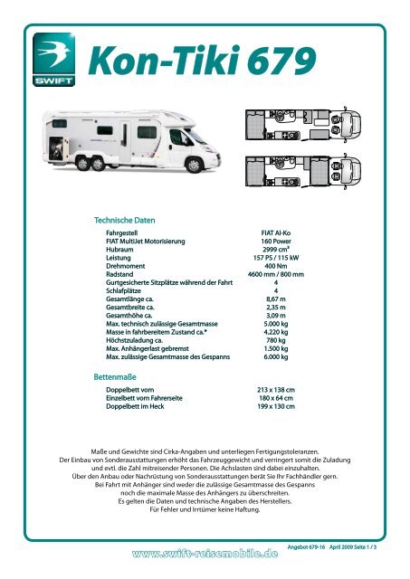 Kon-Tiki 679 - SWIFT Reisemobile + Caravans