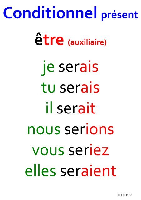 Conditionnel présent chanter - La Classe