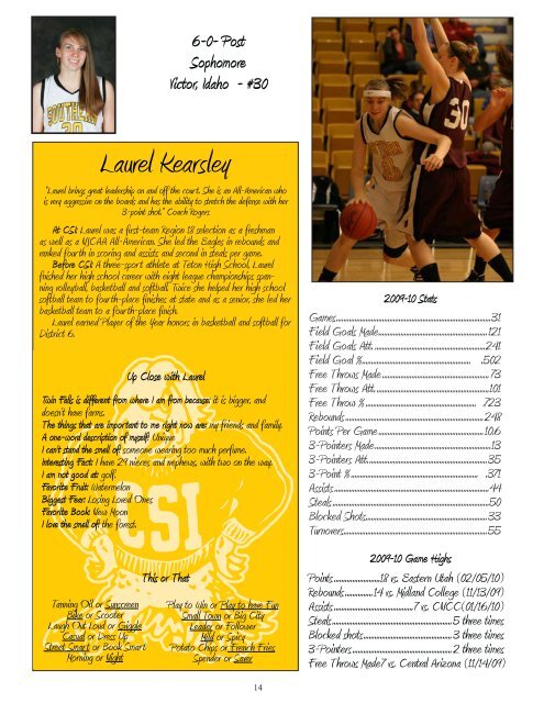 2010-11 WBB Media Guide - College of Southern Idaho Athletics