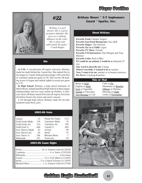 2006-07 WBB Media Guide - College of Southern Idaho Athletics