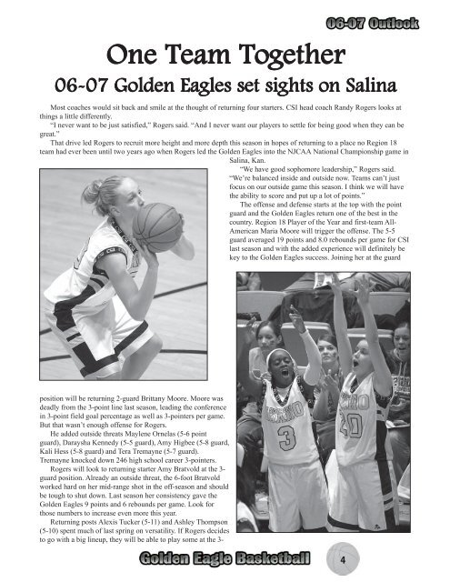 2006-07 WBB Media Guide - College of Southern Idaho Athletics