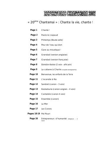 « 20ème Chantemai » : Chante la vie, chante ! - ec85.net