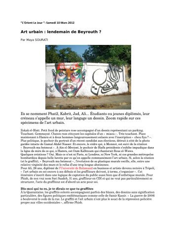 Art urbain : lendemain de Beyrouth ? Ils se nomment Phat2 ... - ALBA