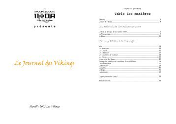 Le journal des Vikings - La XIOA, l'unité scoute du Sart-Tilman