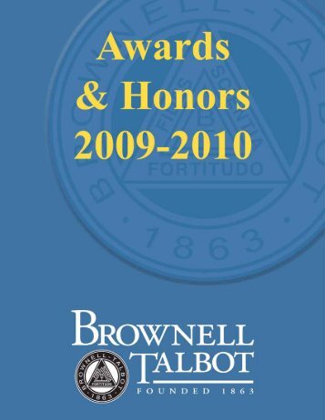 Awards & Honors 2009-2010 - Brownell-Talbot School