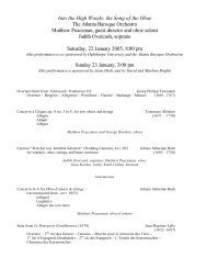 Concert Program - Atlanta Baroque Orchestra