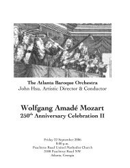 Concert Program - Atlanta Baroque Orchestra