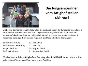 Die Jungseniorinnen des Attighof stellen sich vor!