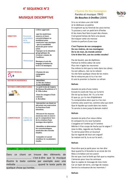 4° sequence n°2 musique descriptive - Académie de Nancy-Metz