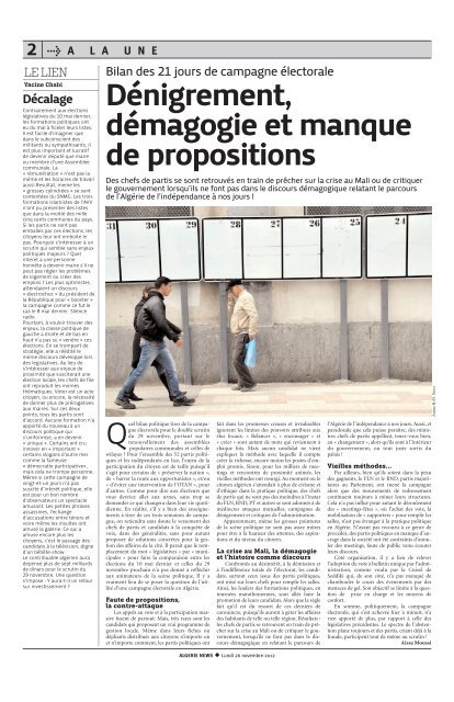 Mise en page 1 - Algérie news quotidien national d'information