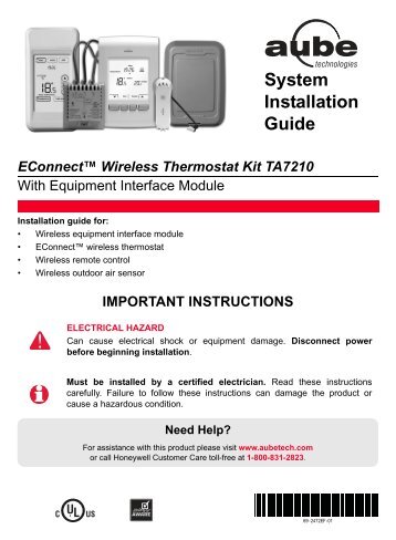 69-2472EF-01 (Aube TA7210 System Installation ... - Ouellet Canada