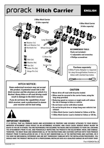 Prorack Hitch Carrier 4 Bike - Rack Attack