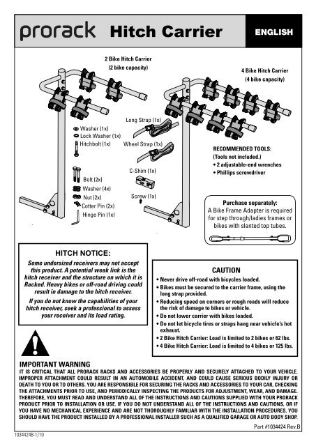 prorack bike carrier